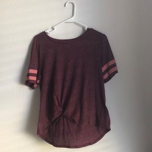 Maroon Tee w/ Tie in front